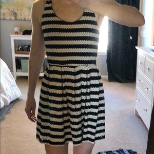 Navy and white tank top dress